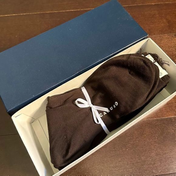 Box of *8* Caruso Wool/Cotton Brown Dress Socks Mens M NWT Made in Italy $224 - Picture 1 of 8